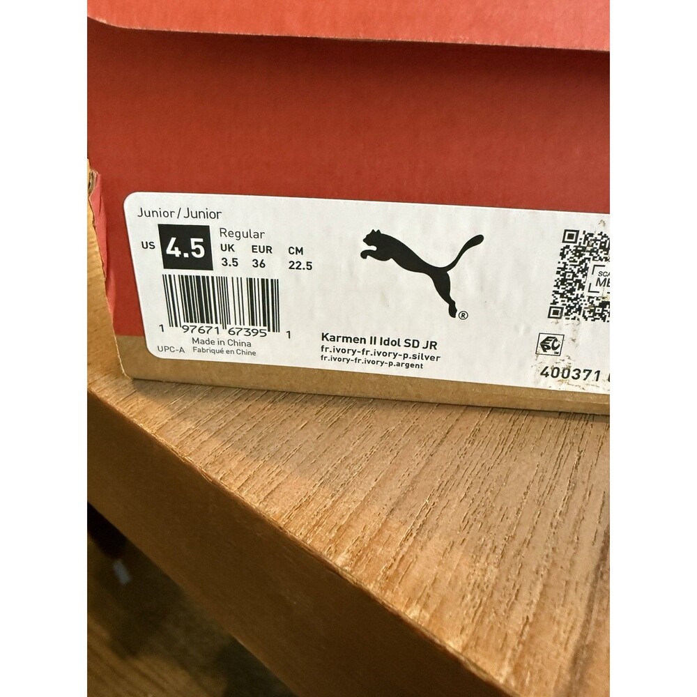Puma Sneaker Karmen II Idol Size 4.5 M kids Ivory Platform Off White Fits 6.5 W - Picture 10 of 11